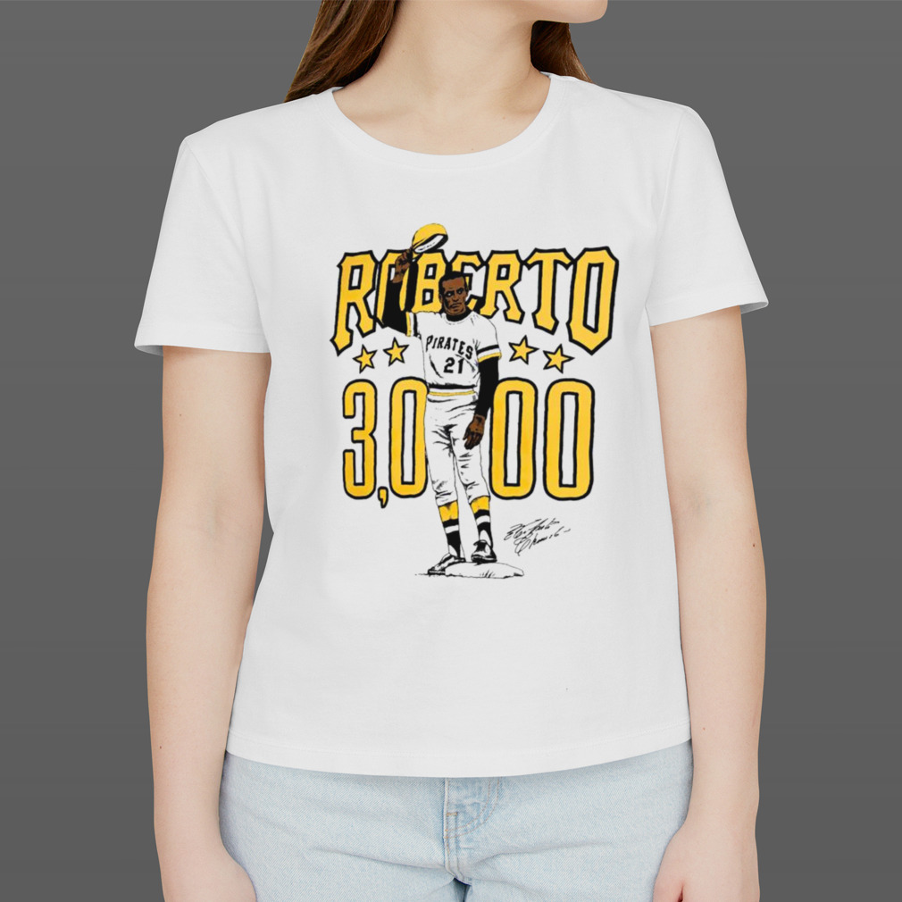 Roberto Clemente 30000 Pittsburgh Pirates Illustration Signature Shirt