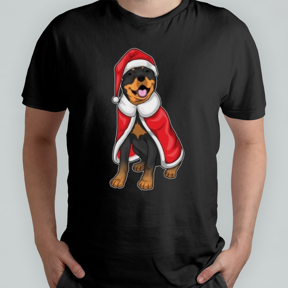 Rottweiler Christmas Santa hat shirt