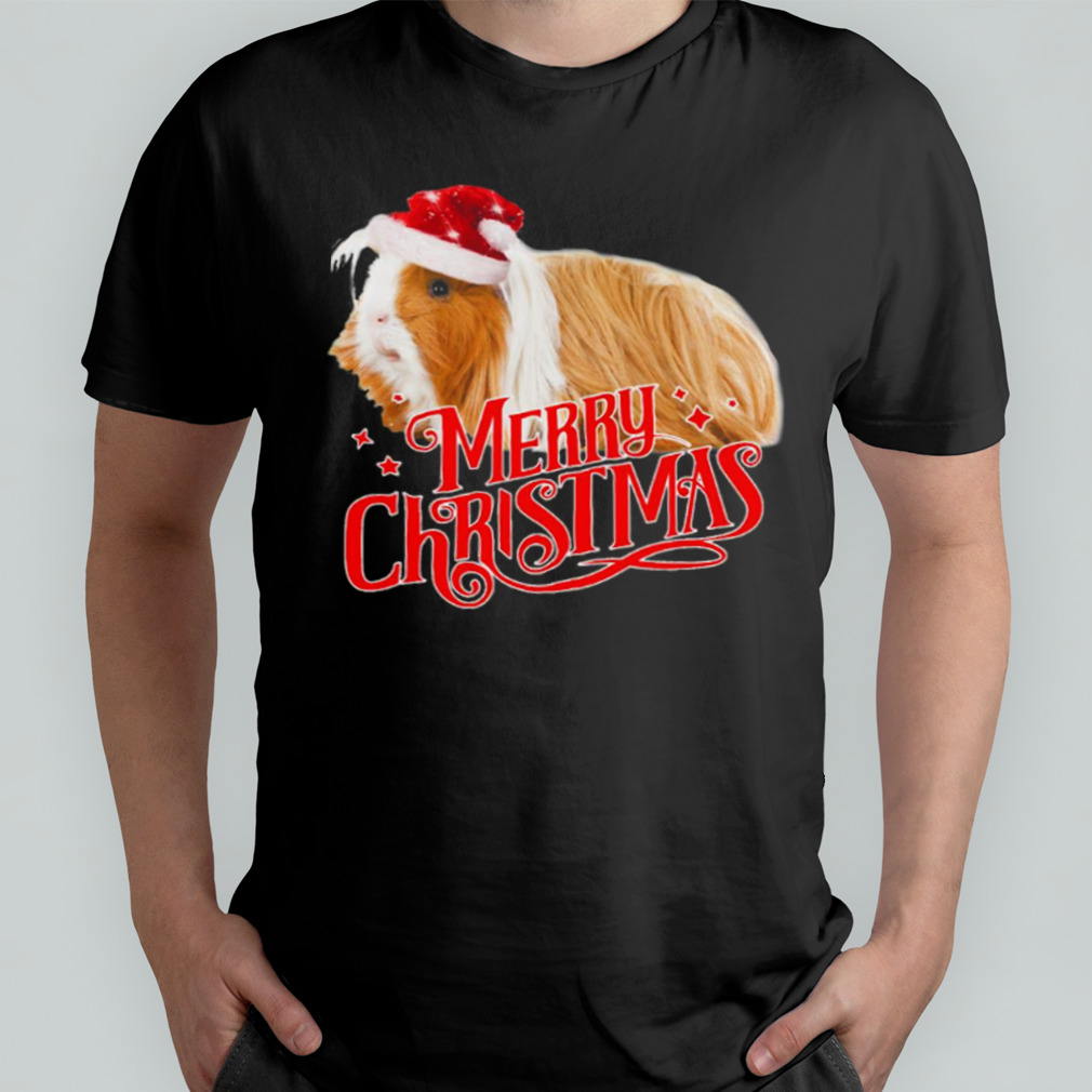 Longhair Sheltie Guinea Pig Wishes A Merry Christmas Vintage shirt