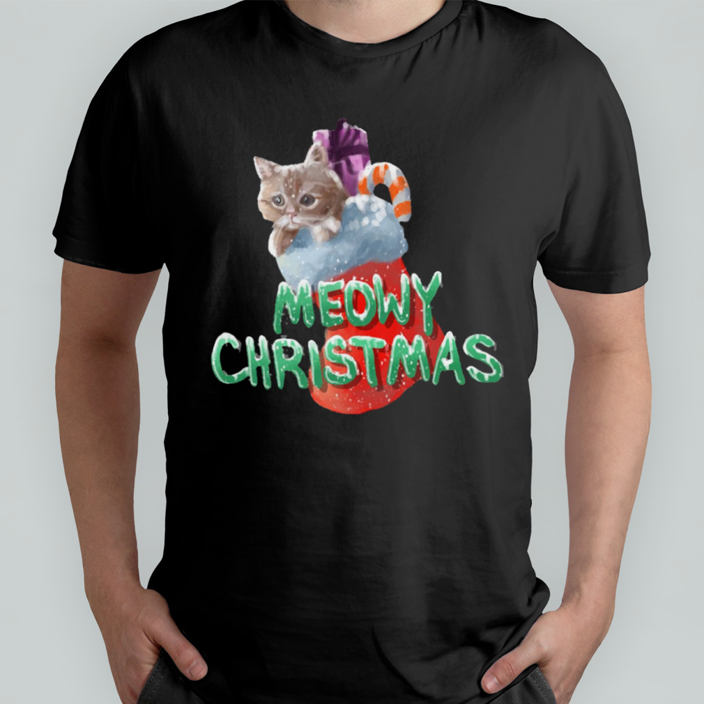 Meowy Christmas Cat Stocking shirt
