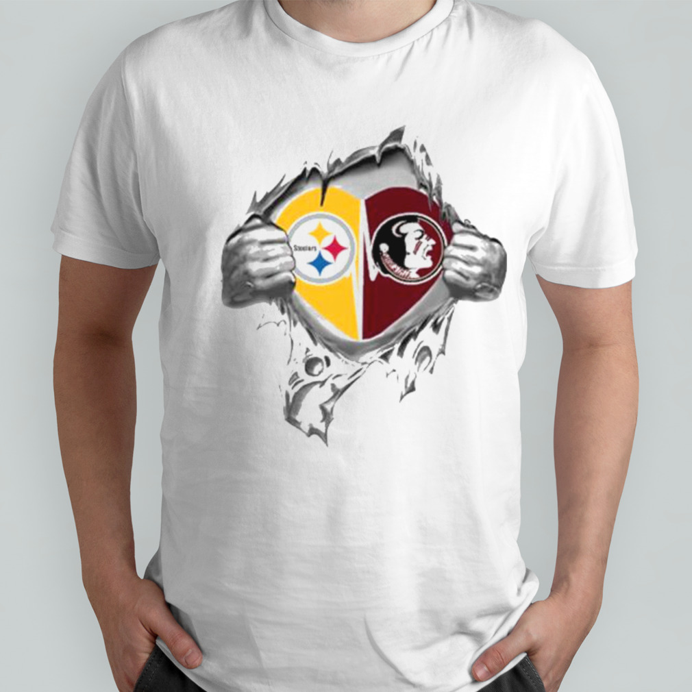 Blood Inside Me Pittsburgh Steelers And Florida State Seminoles 2023 Shirt