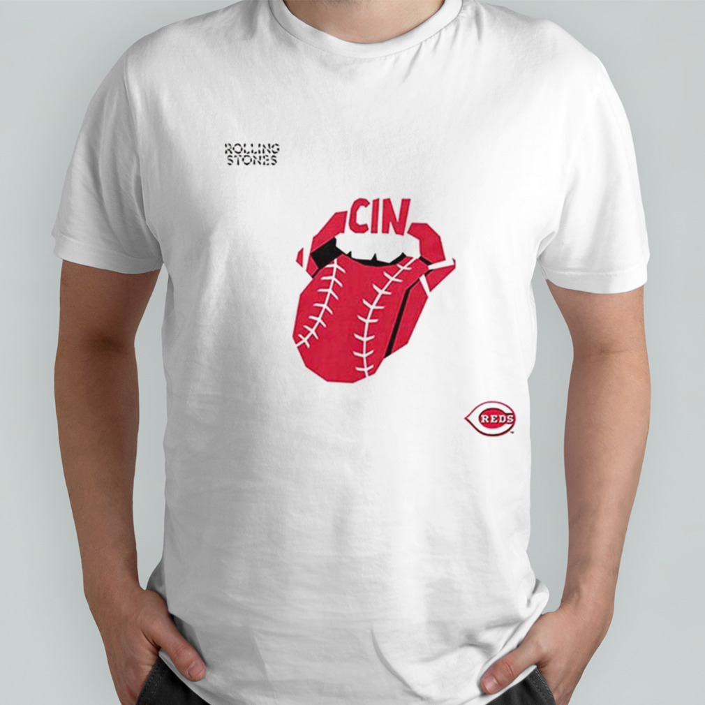 The Rolling Stones x Cincinnati Reds MLB Hackey Diamonds Limited Edition Vinyl Collection Collab T-Shirt