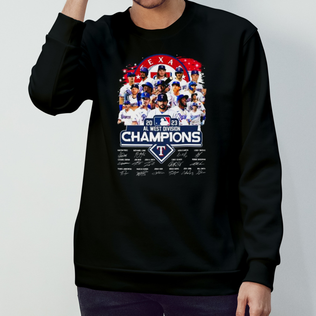 Texas Rangers 2023 AL West Division Champions Signatures shirt