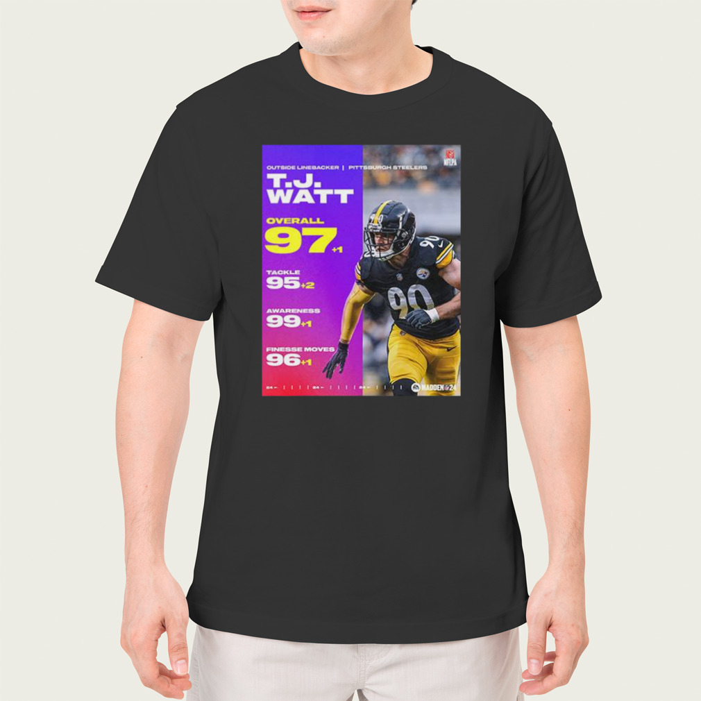 Outside Linebacker Pittsburgh Steelers TJ Watt Overall 97 EA Sports Madden  NFL 24 99 Club T-Shirt - Binteez