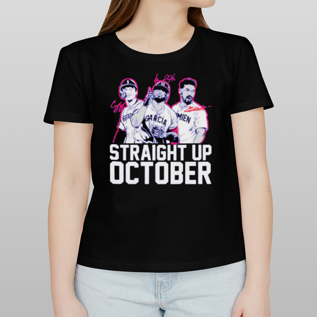 corey seager marcus semien and adolis garcia straight up october T-Shirt