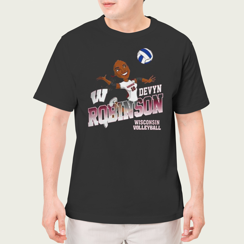 Wisconsin Badgers Volleyball Devyn Robinson Caricature T-Shirt