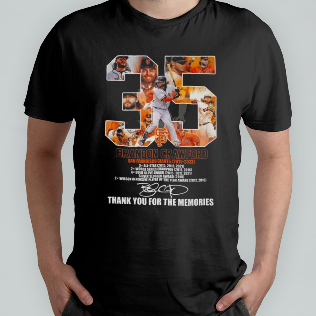 35 Brandon Crawford San Francisco Giants 2011 – 2023 Memories T-shirt