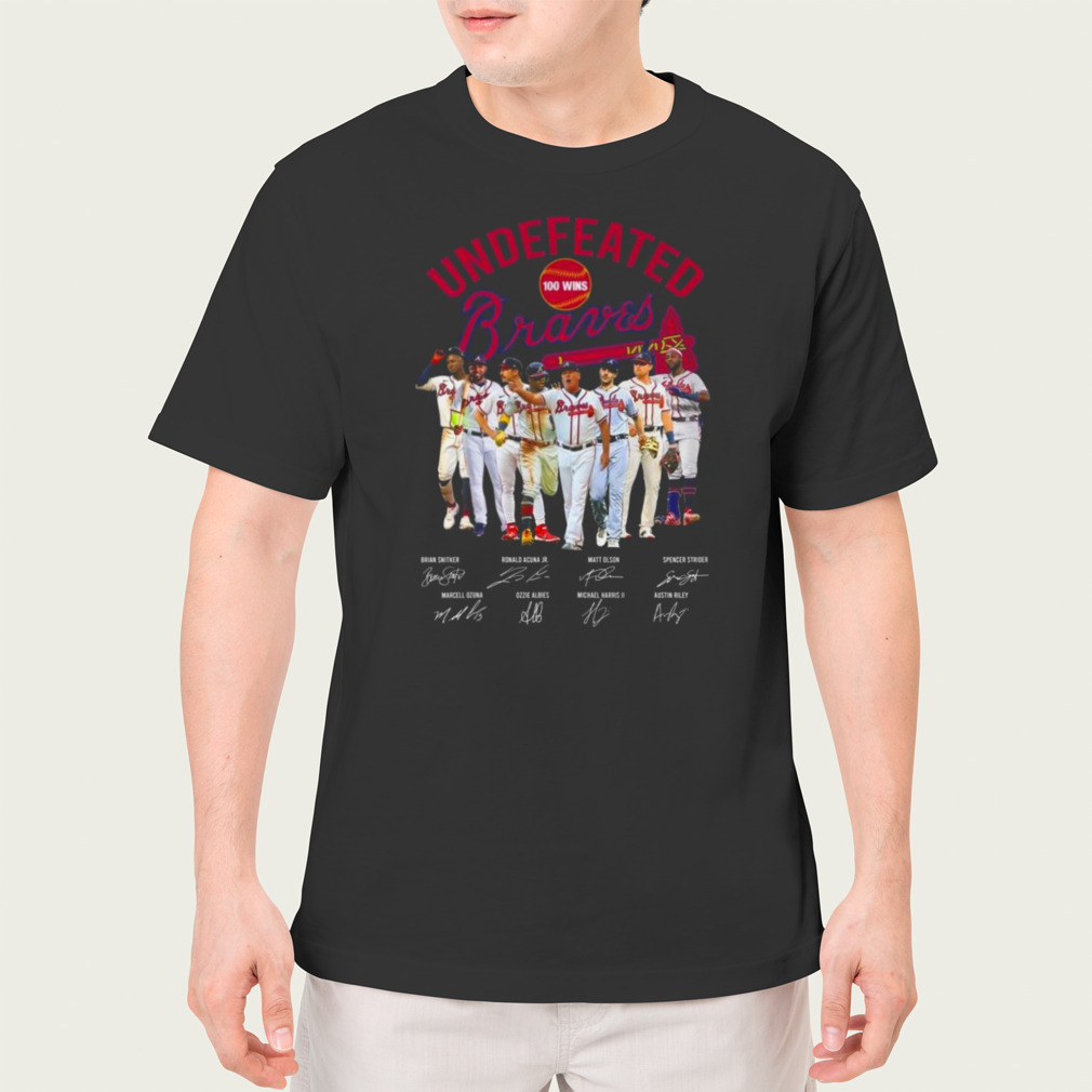 Undefeated Perfect 100 Wins Atlanta Braves Signatures T Shirt