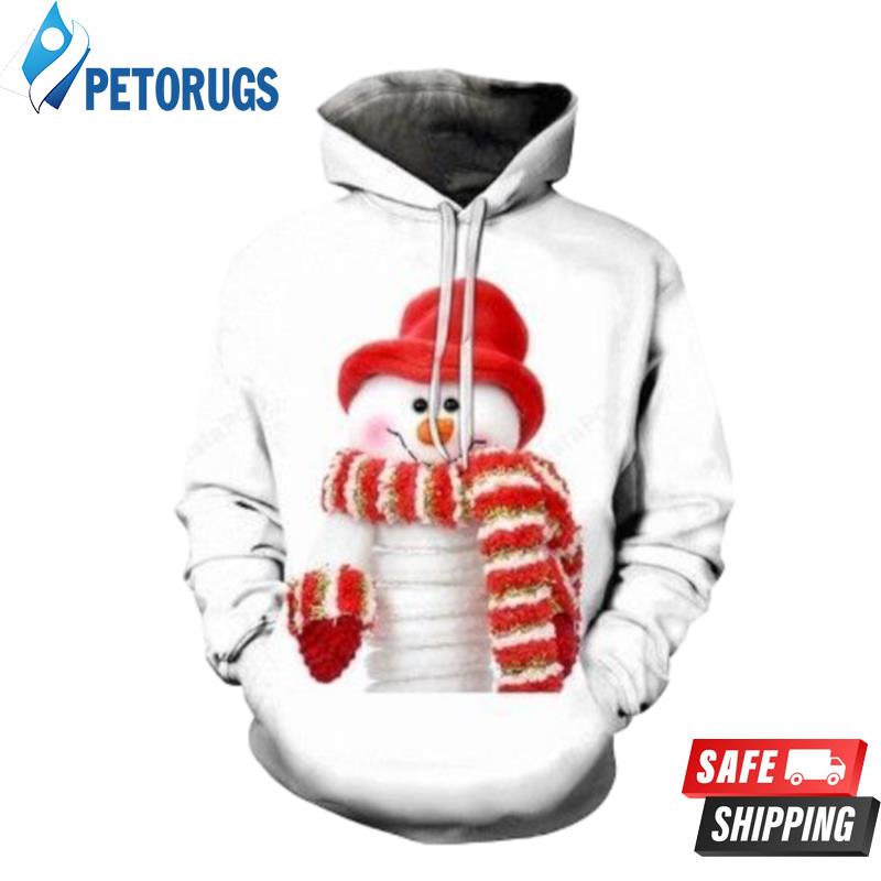 2020 Christmas Fashion And Pered Custom Christmas Pattern Of A Cute Snowman Graphic 3D Hoodie