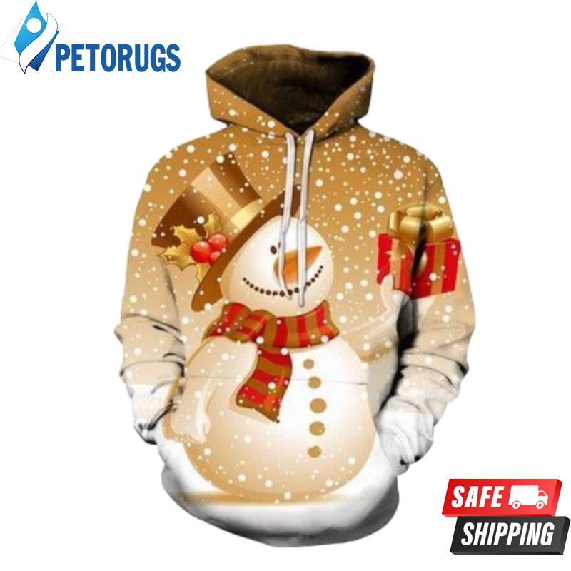 2020 Christmas Fashion And Pered Custom Patterns Of Christmas Snowman Gifts Graphic 3D Hoodie