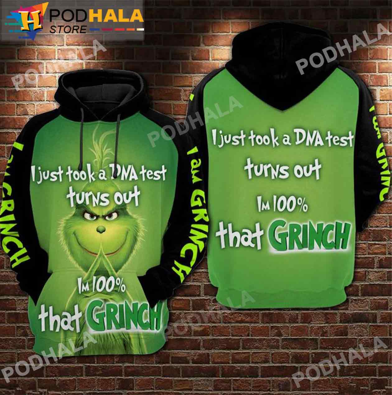100 Grinch In My DNA Christmas AOP 3D Hoodie Grinch Gifts - Bring Your Ideas, Thoughts And Imaginations Into Reality Today