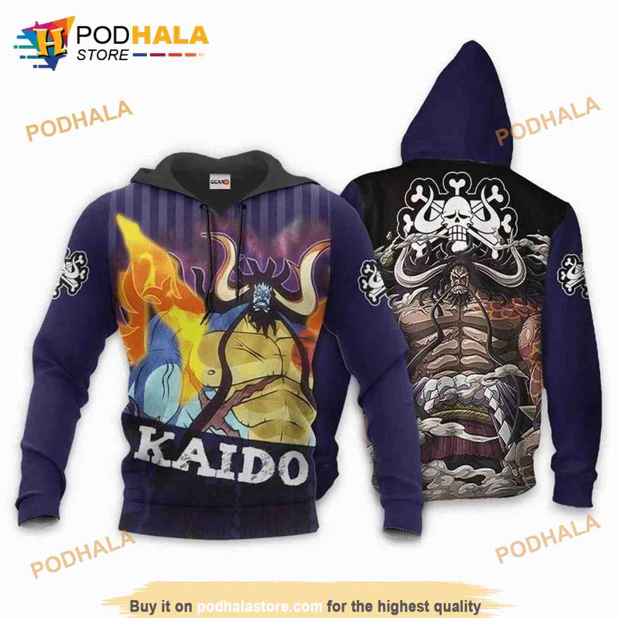 Yonko Kaido One Piece Anime Manga 3D Hoodie - Bring Your Ideas, Thoughts And Imaginations Into Reality Today