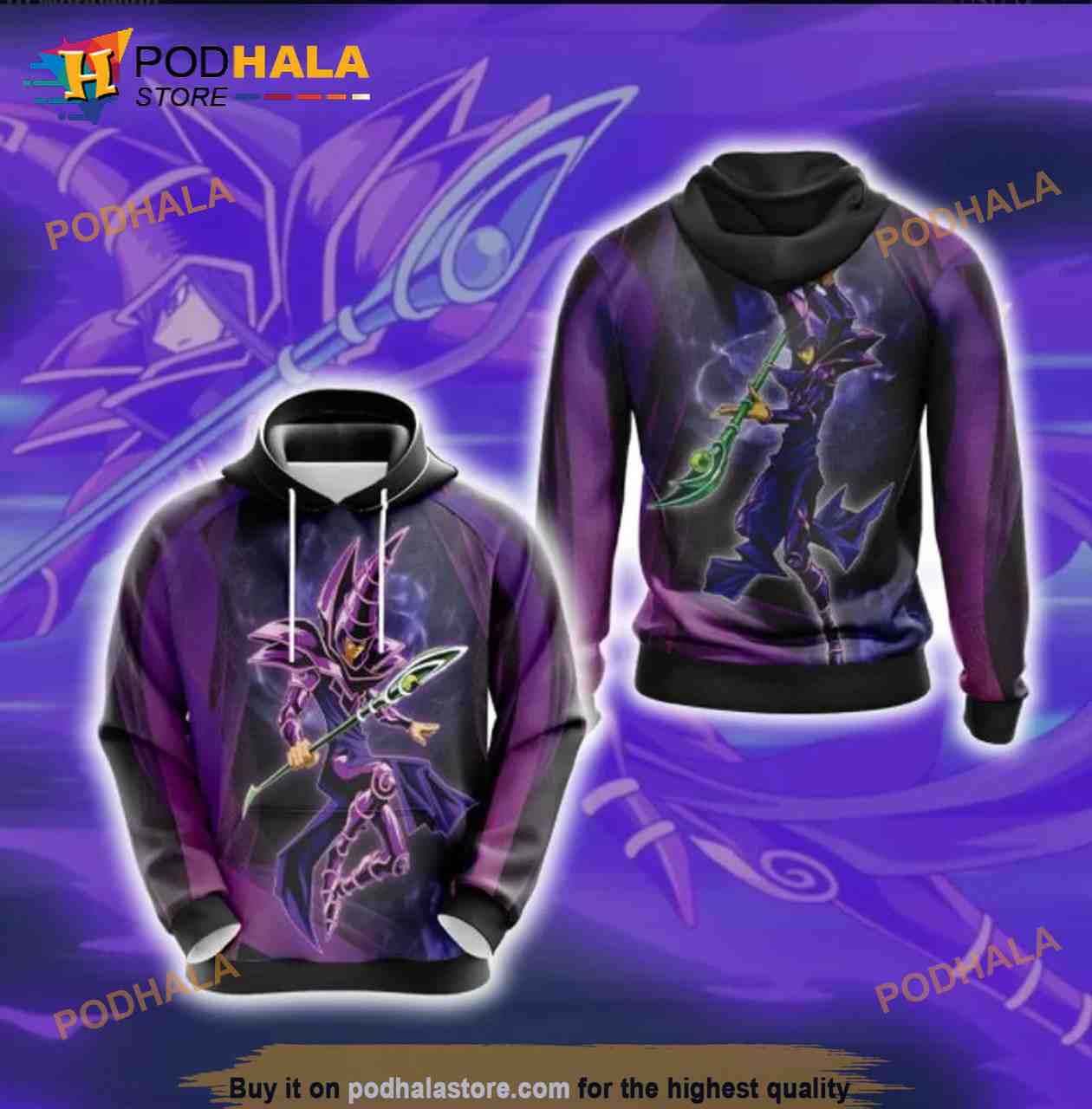 Yu-Gi-Oh! Dark Magician Over Print 3D Hoodie - Bring Your Ideas, Thoughts And Imaginations Into Reality Today