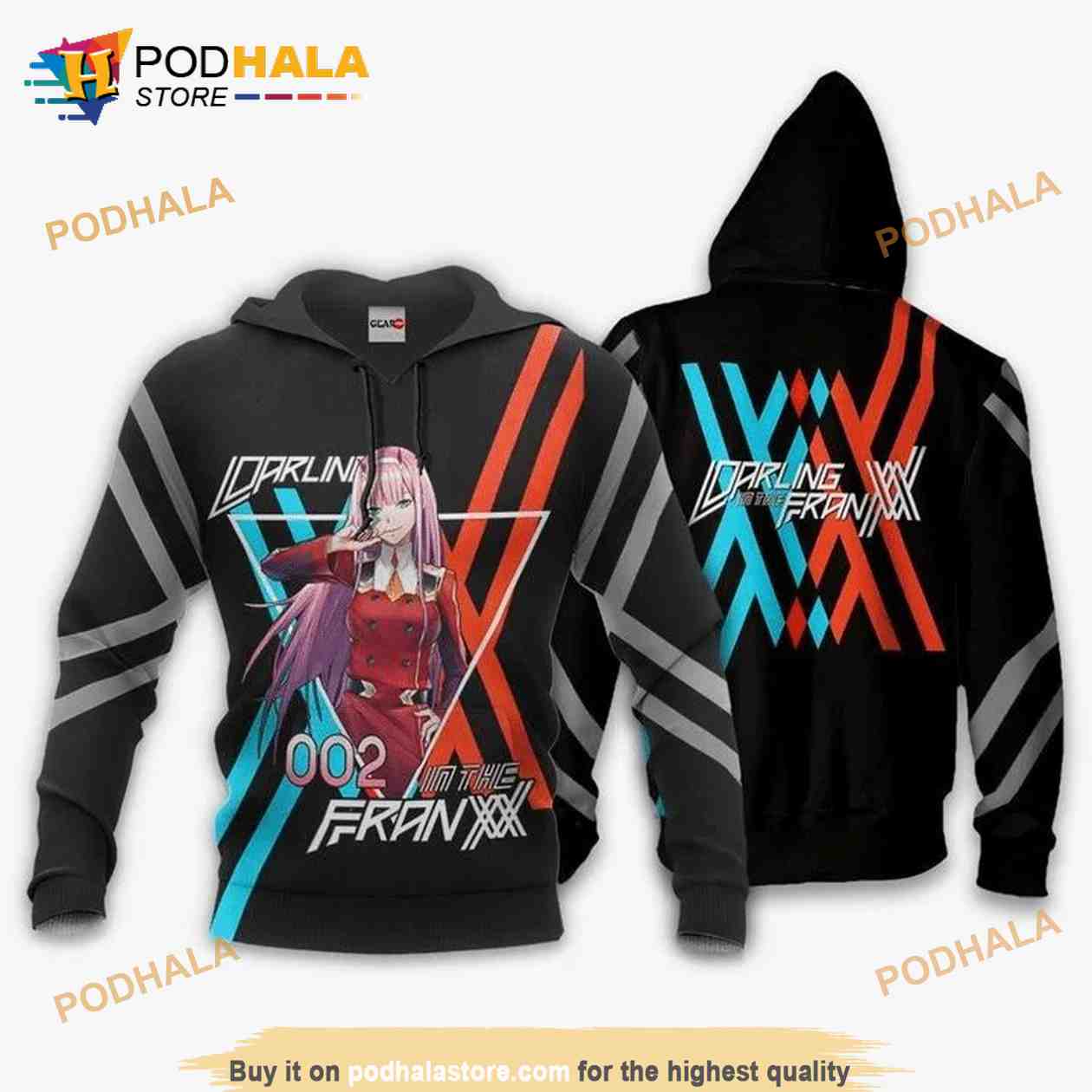 Zero Two Anime Manga Darling In The Franxx 3D Hoodie - Bring Your Ideas, Thoughts And Imaginations Into Reality Today