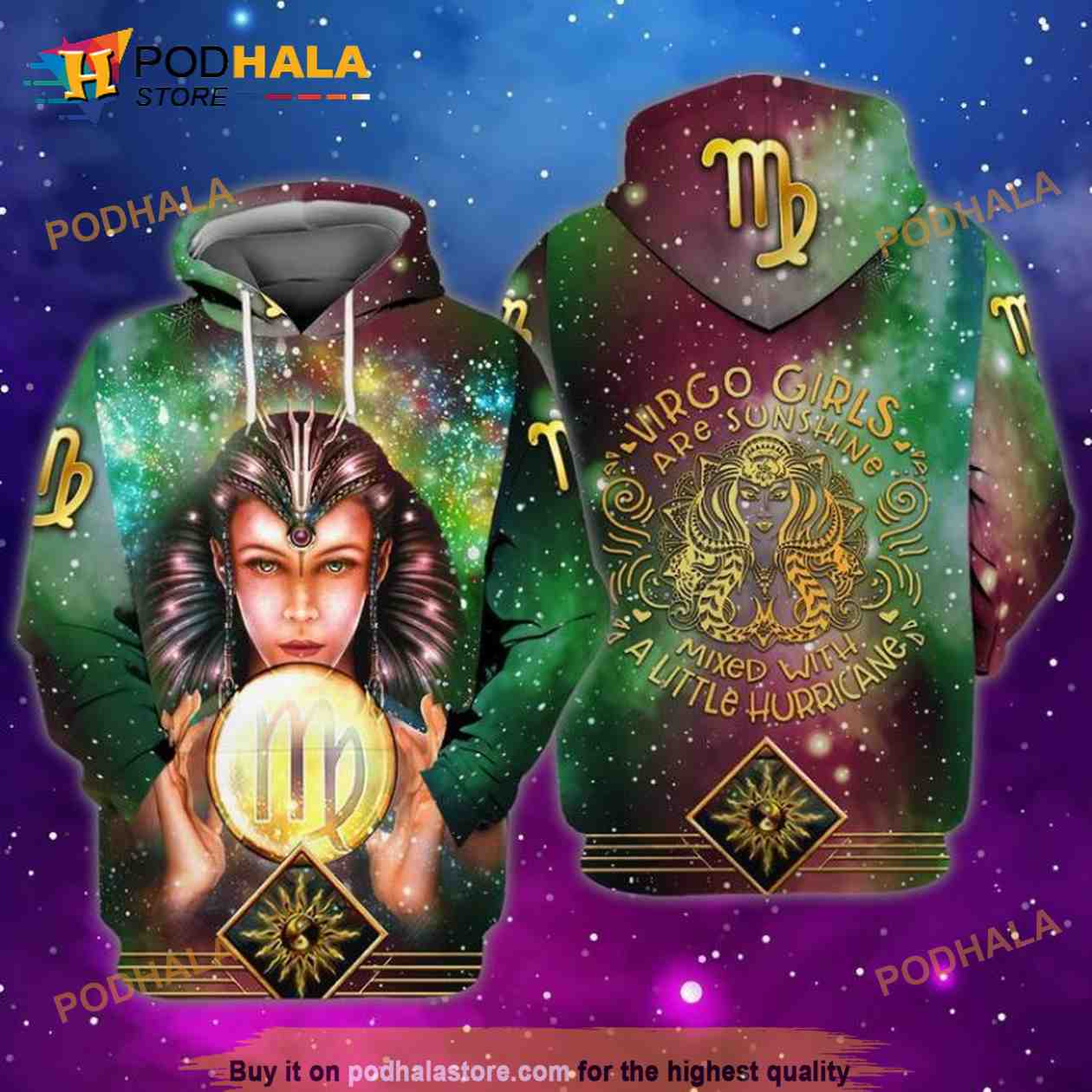 Zodiac Virgo Virgo Girls Are Sunshine Mixed With A Little Hurricane 3D Hoodie - Bring Your Ideas, Thoughts And Imaginations Into Reality Today