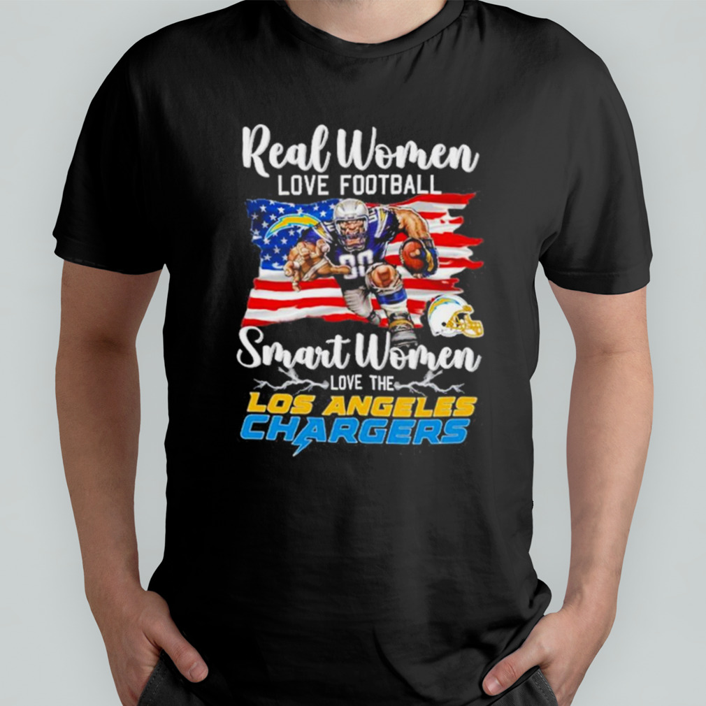 Official nFL Real Women Love Football Smart Women Love The Los Angeles  Chargers Mascot America Flag T-Shirt, hoodie, sweater, long sleeve and tank  top