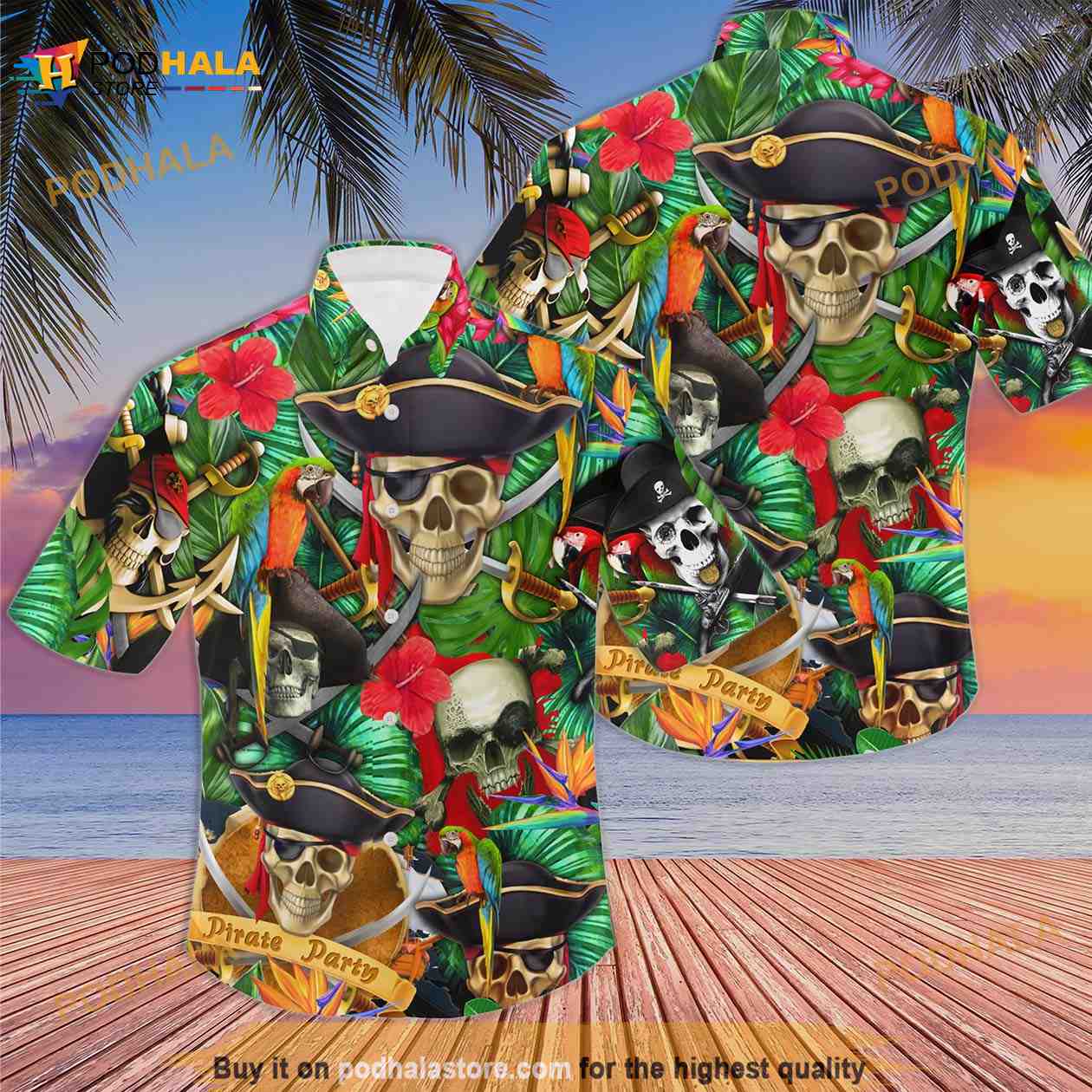 Pirate Skull Pirates Love Ocean Hawaiian Shirt For Men And Women -  Freedomdesign