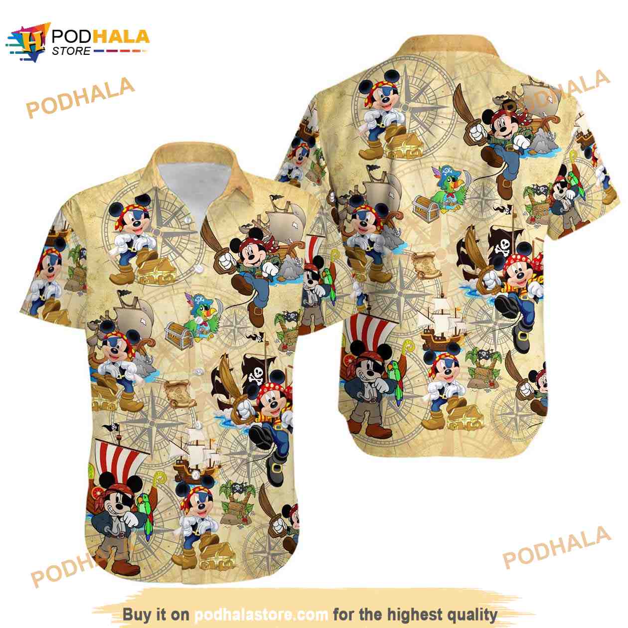 Disney Pirates of Caribbean Hawaiian Shirt, Mickey And Friends Button Shirt  - Bring Your Ideas, Thoughts And Imaginations Into Reality Today