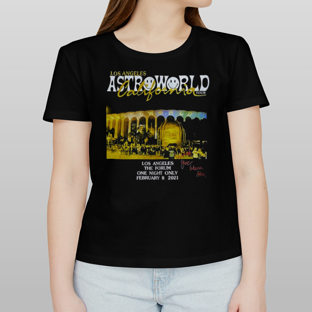 SHOP ASTROWORLD - BLACK TEE SHIRT LOS ANGELES CALIFORNIA TOUR