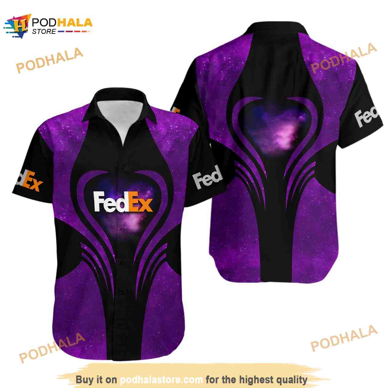 Fedex Purple Galaxy Summer Hawaiian Shirt - Bring Your Ideass, Thoughts And Imaginations Into Reality Todays