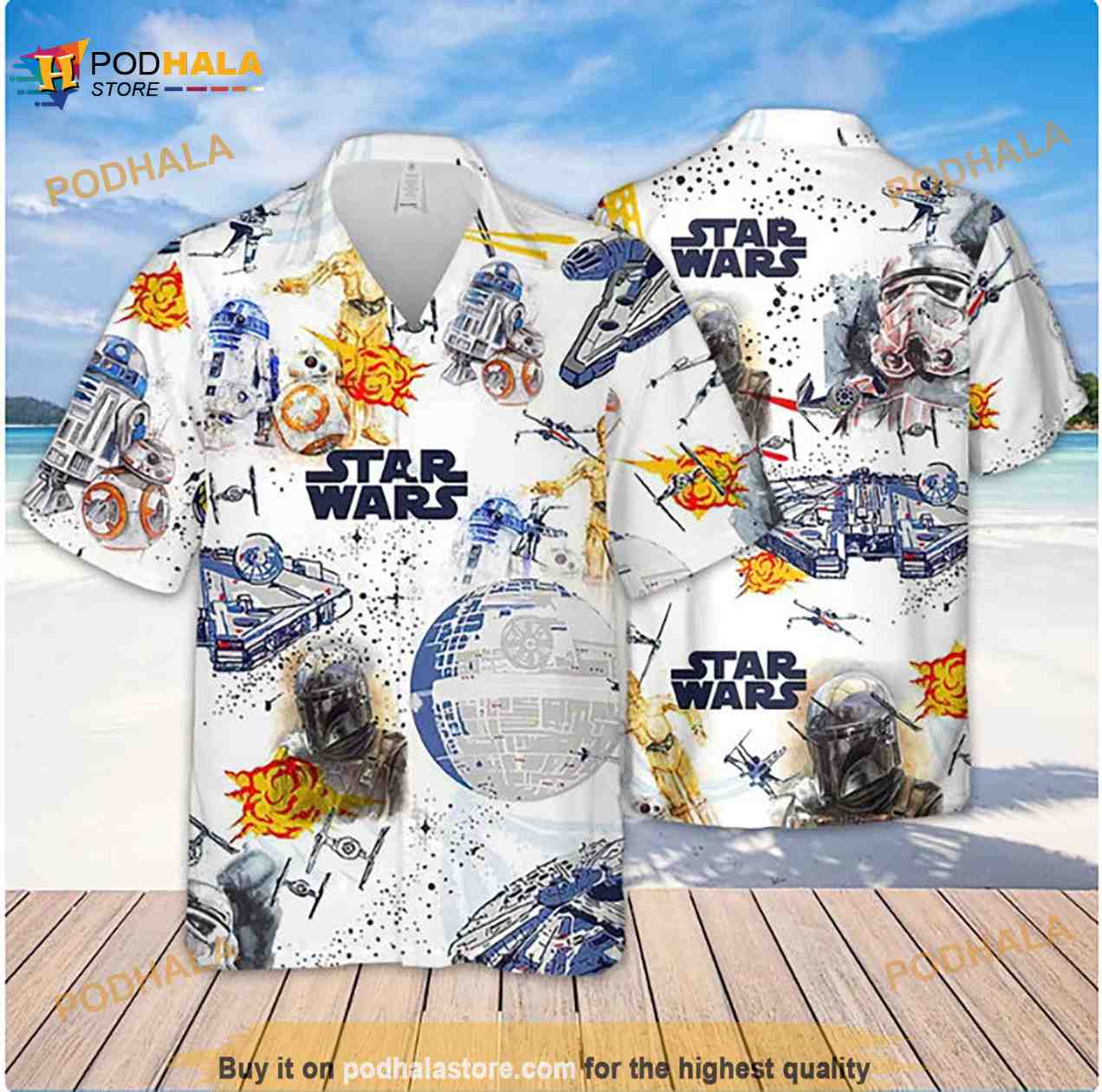 Space Ship Star Wars Hawaiian Shirt For Star Wars Lover