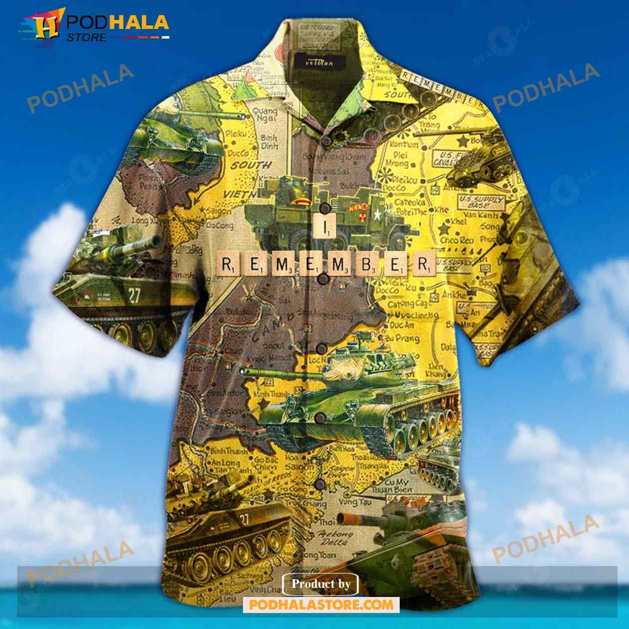 Veteran I Remember Map Aloha Unisex Full Size Funny Hawaiian Shirt - Bring Your Ideas, Thoughts And Imaginations Into Reality Today