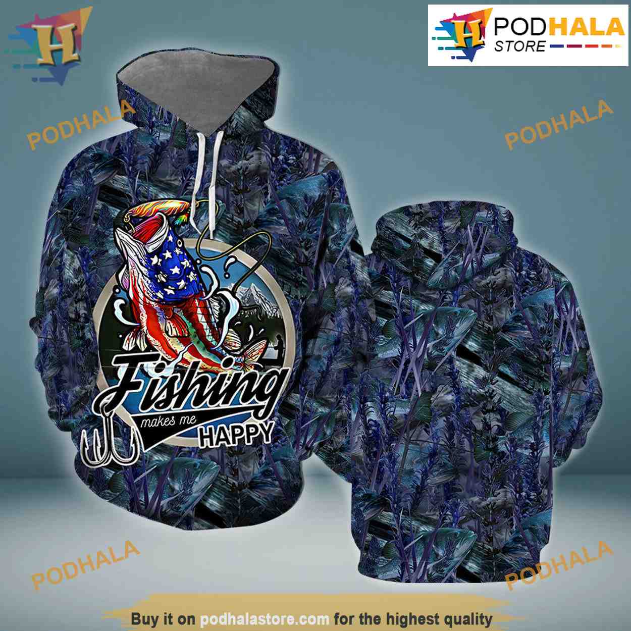 American Bass Fishing All Over Print 3D Hoodie Shirt Sweatshirt - Bring Your Ideas, Thoughts And Imaginations Into Reality Today
