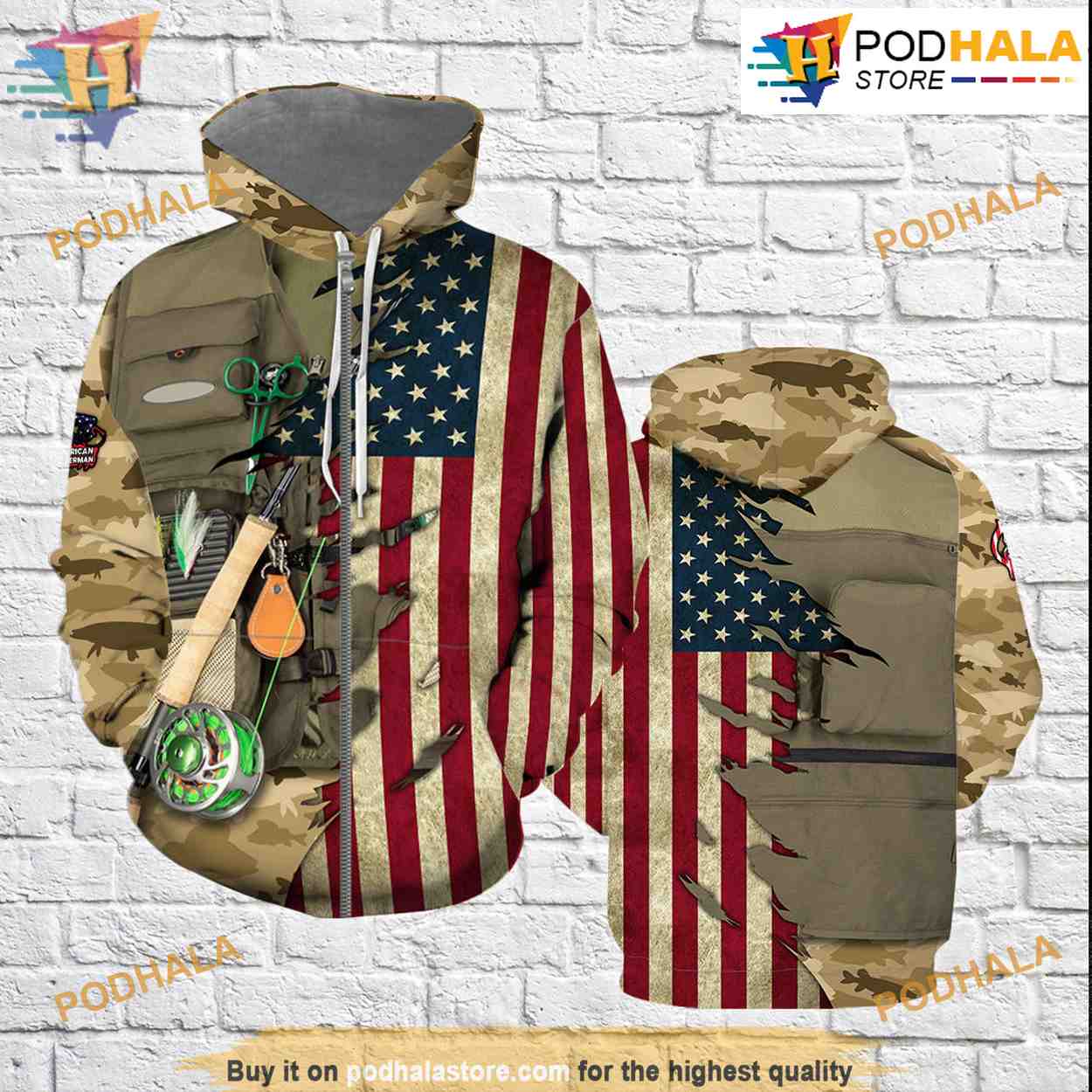 American Fisherman All Over Print 3D Hoodie Shirt Sweatshirt - Bring Your Ideas, Thoughts And Imaginations Into Reality Today