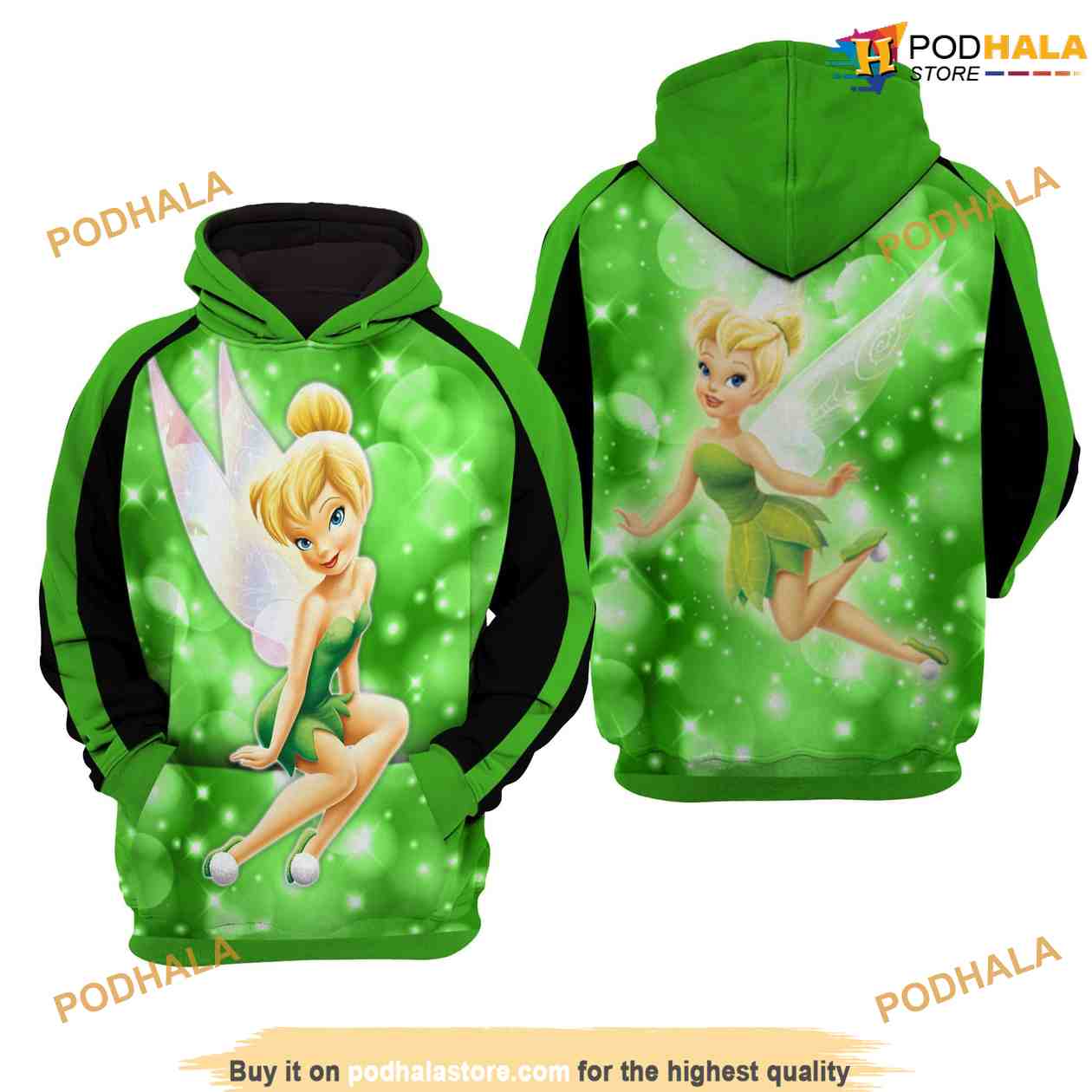 Tinker Bell Disney AOP Unisex Funny Christmas Hoodie - Bring Your Ideass, Thoughts And Imaginations Into Reality Todays