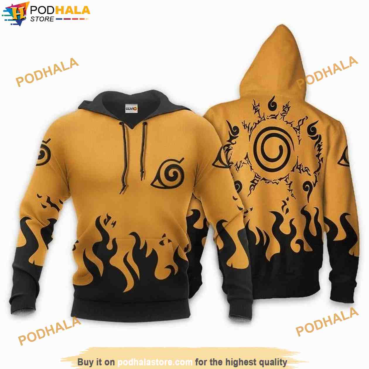 Naruto Kurama Seal Naruto Symbol Anime Manga 3D Hoodie, Gifts For Naruto Lovers - Bring Your Ideas, Thoughts And Imaginations Into Reality Today