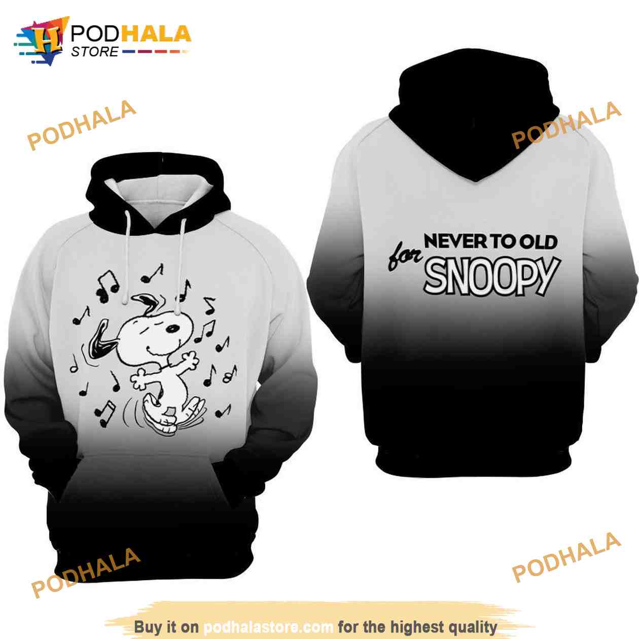 Never To Old For Snoopy Movie Peanuts Over Print 3D Hoodie, 3D Sweatshirt - Bring Your Ideas, Thoughts And Imaginations Into Reality Today