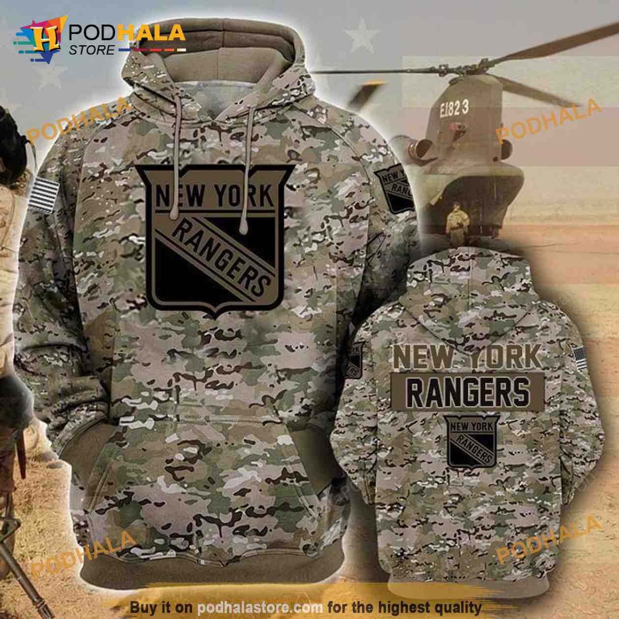 New York Rangers Camouflage Veteran 3D Hoodie, 3D Sweatshirt - Bring Your Ideas, Thoughts And Imaginations Into Reality Today