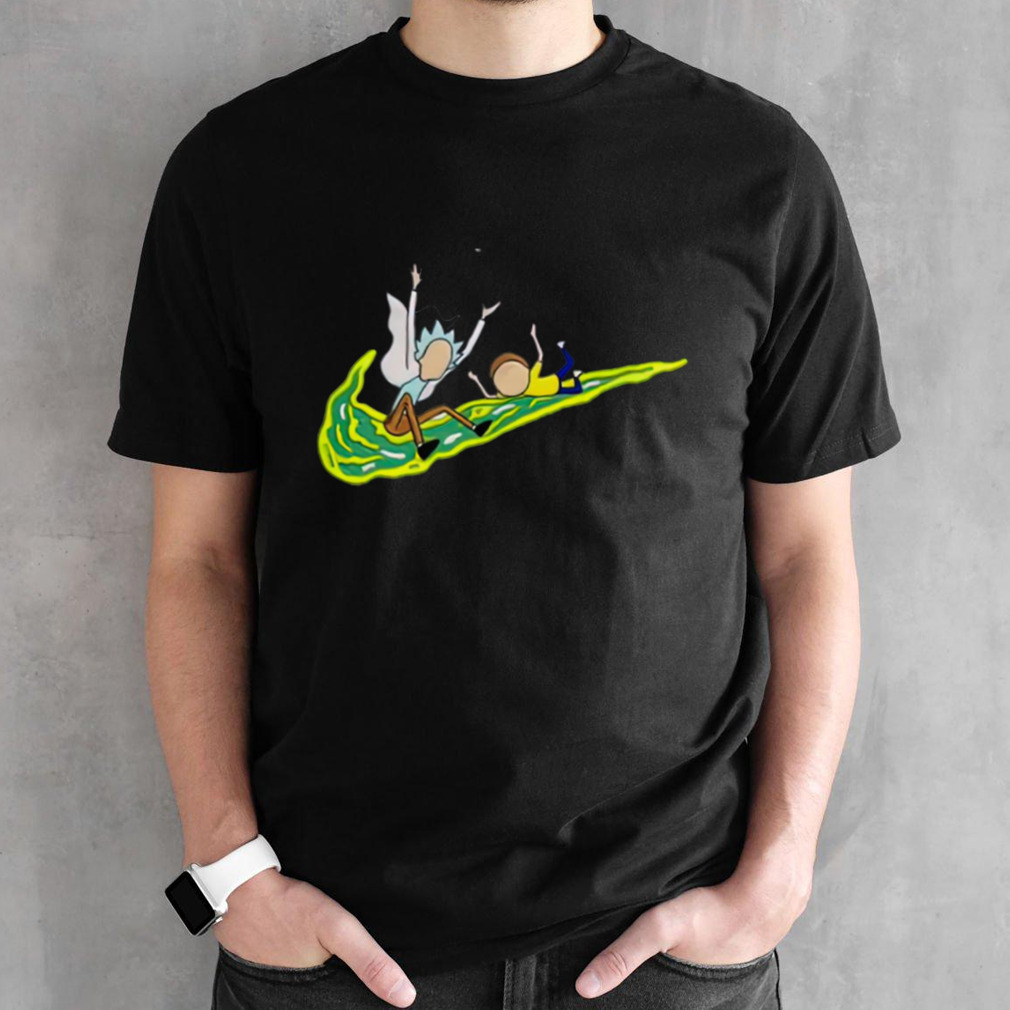 Rick And Morty Funny shirt Nike Logo