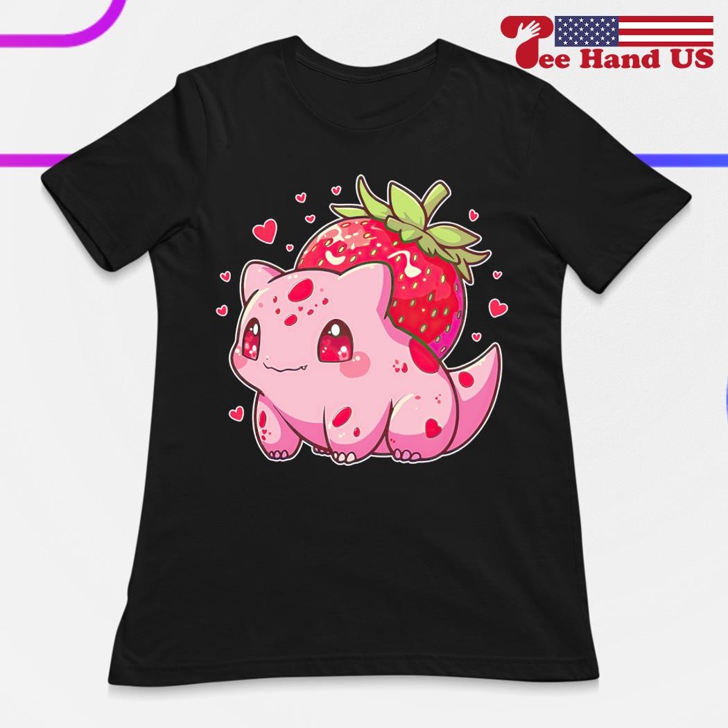 Berrysaur a strawberry pocket monster shirt