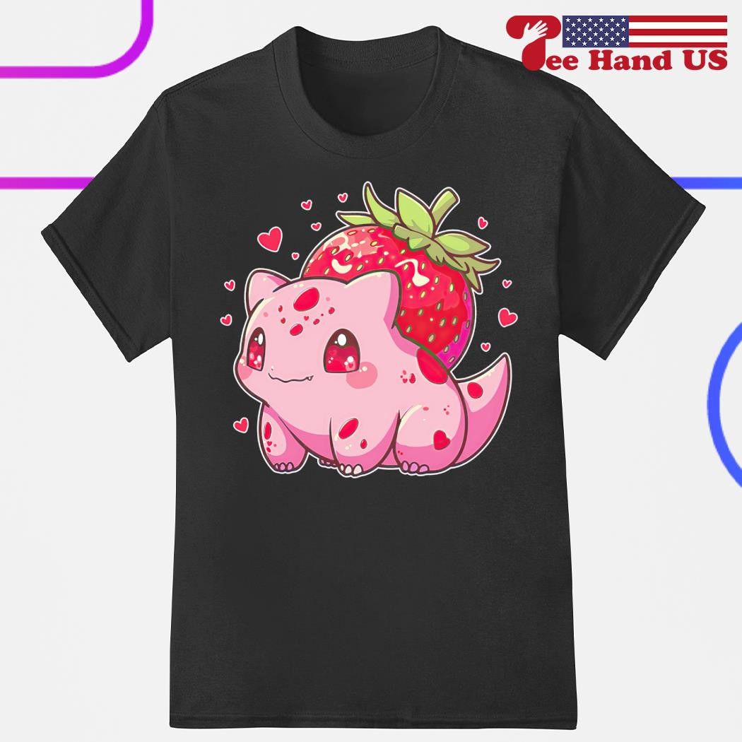 Berrysaur a strawberry pocket monster shirt