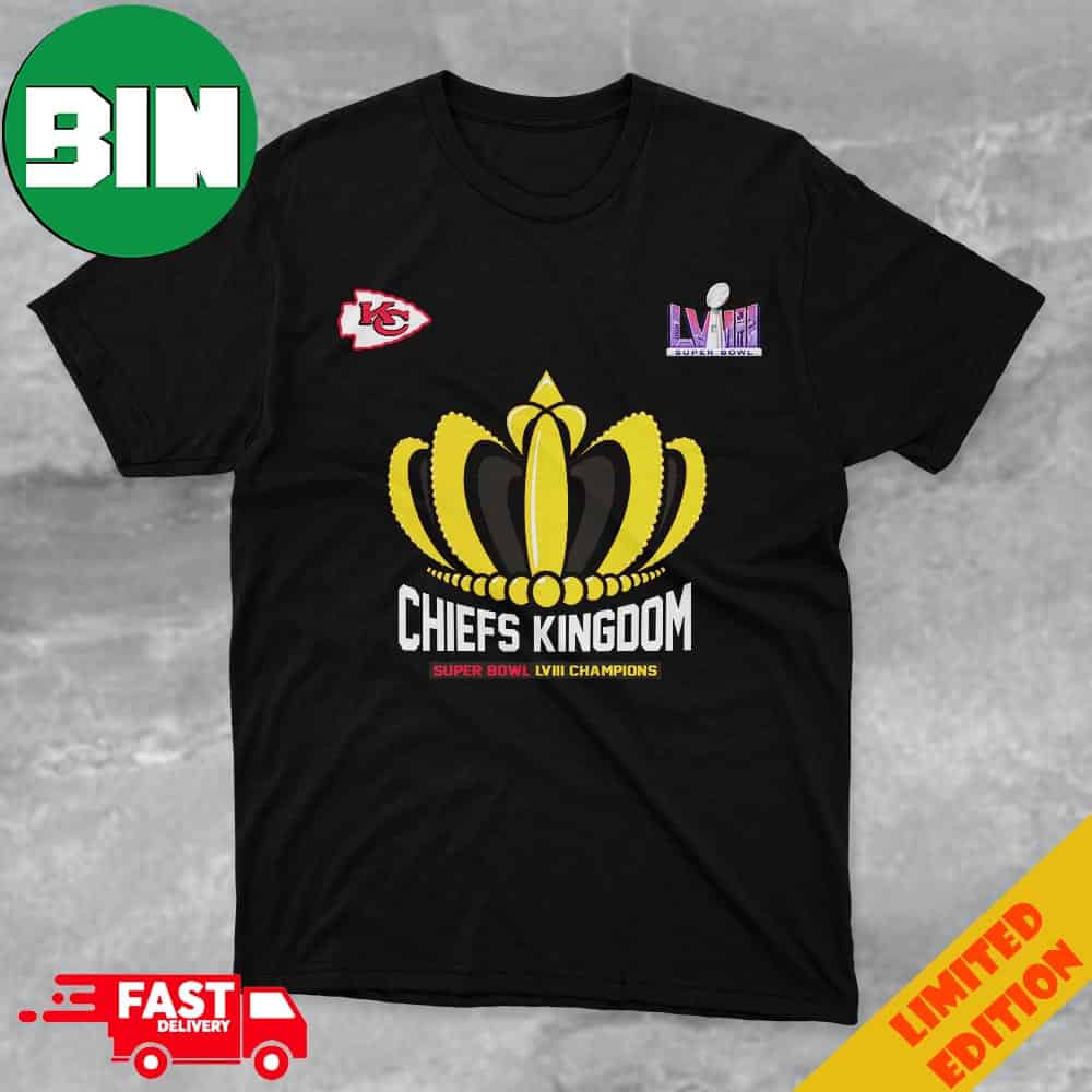 Chiefs Kingdom Crown Kansas City Chiefs Champions Super Bowl LVIII Season 2023-2024 NFL Playoffs Merchandise Unisex T-Shirt