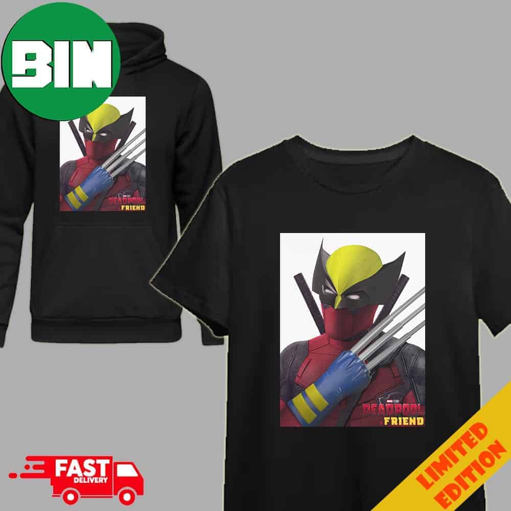 Funny Deadpool And Friend Deadpool 3 Poster Deadpool And Wolverine Marvel Studios T-Shirt Hoodie