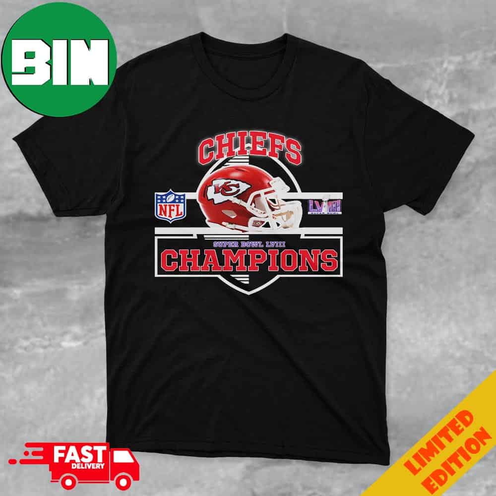 Kansas City Chiefs Helmet Congratulations Super Bowl LVIII Season 2023-2024 Champions NFL Playoffs Unisex T-Shirt