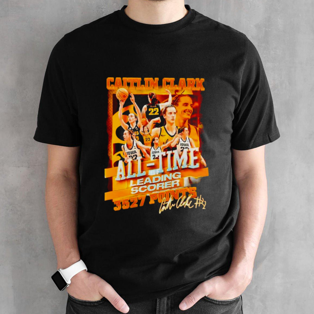Caitlin Clark Iowa Hawkeyes all-time leading scorer 3527 points signature shirt
