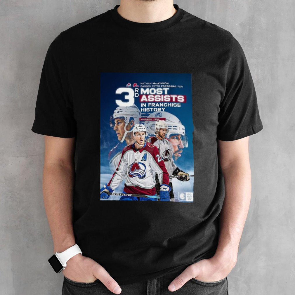 Colorado Avalanche Nathan Mackinnon 3rd Most Assists In Franchise History T-shirt