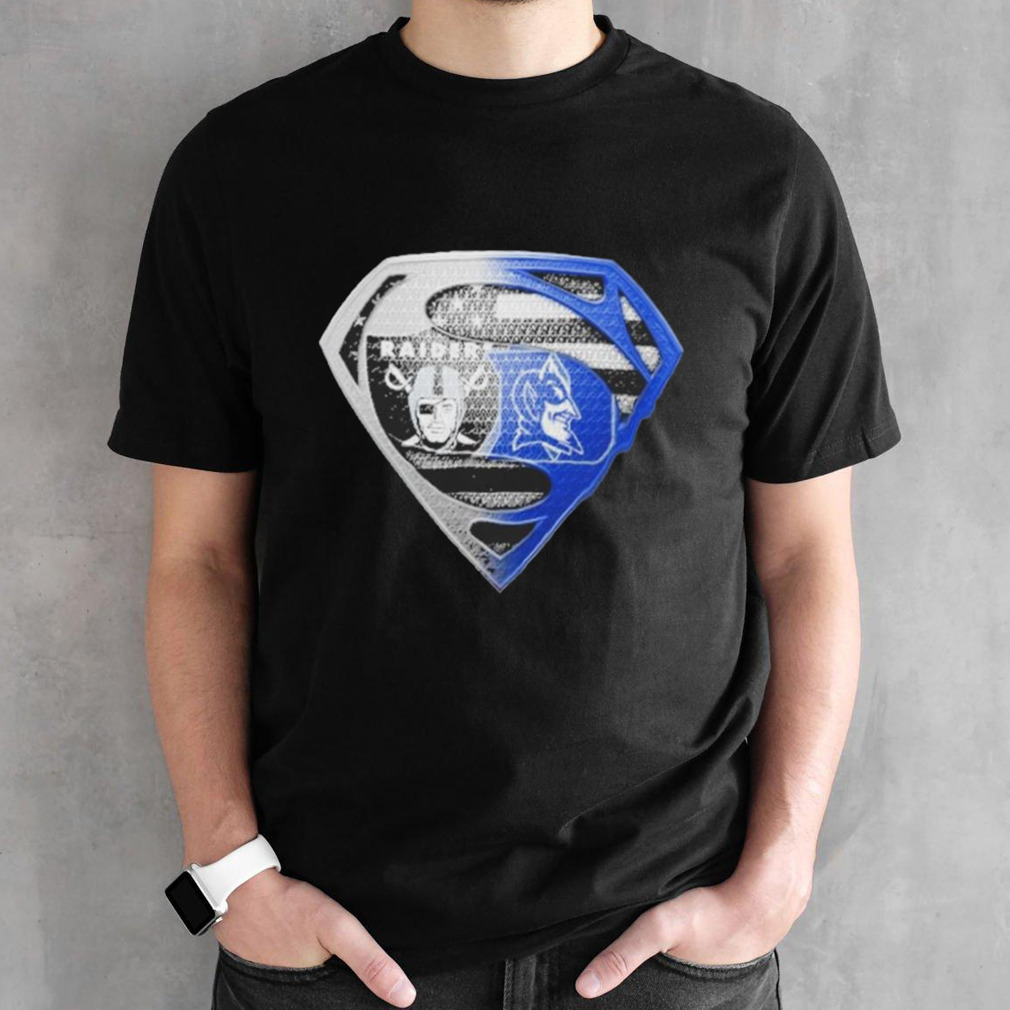 Las Vegas Raiders And Duke Blue Devils Superman Sports T-shirt