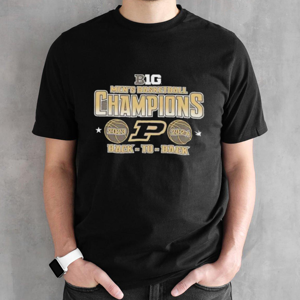Purdue Boilermakers Black 2024 Big Ten Back-to-back Champions Shirt