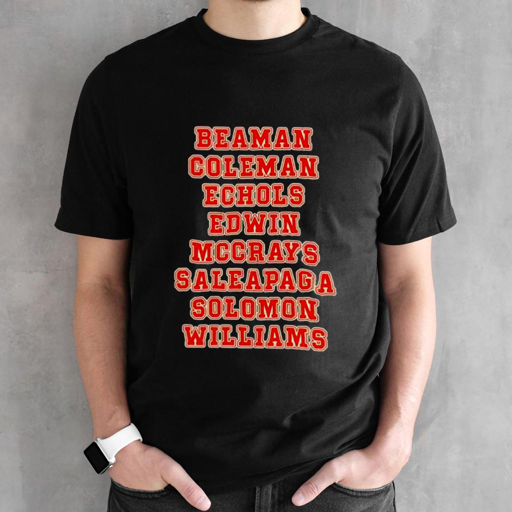 Beaman Coleman Echols Edwin Mccray Saleapaga Solomon Williams shirts