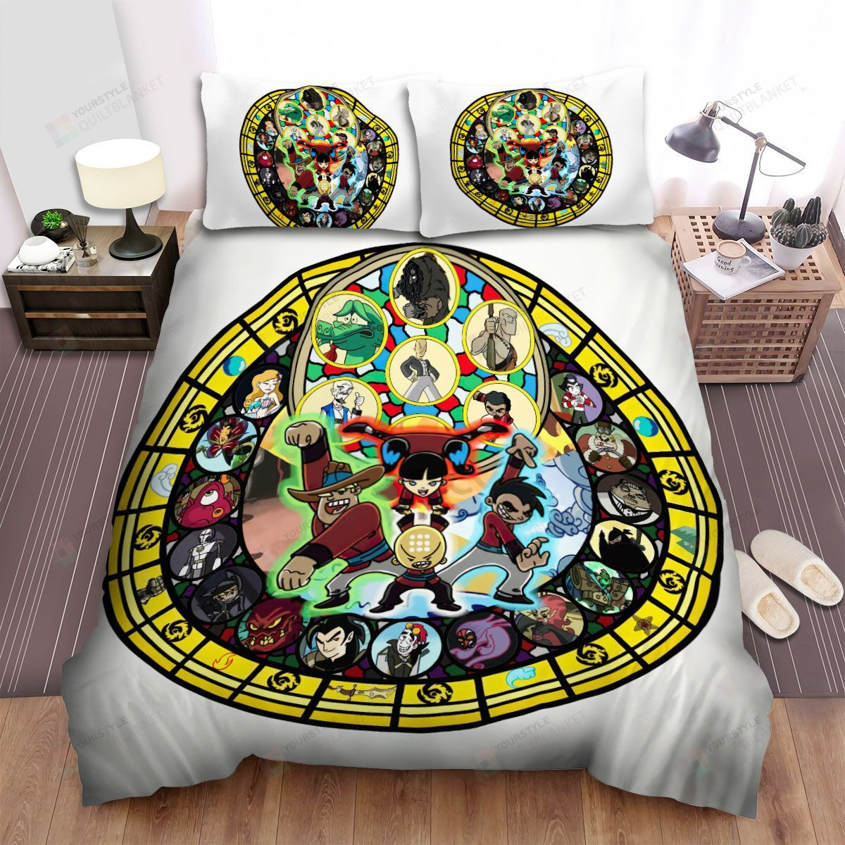 Xiaolin Showdown Warriors In Characters Circle Bed Sheets Spread Duvet Cover Bedding Sets