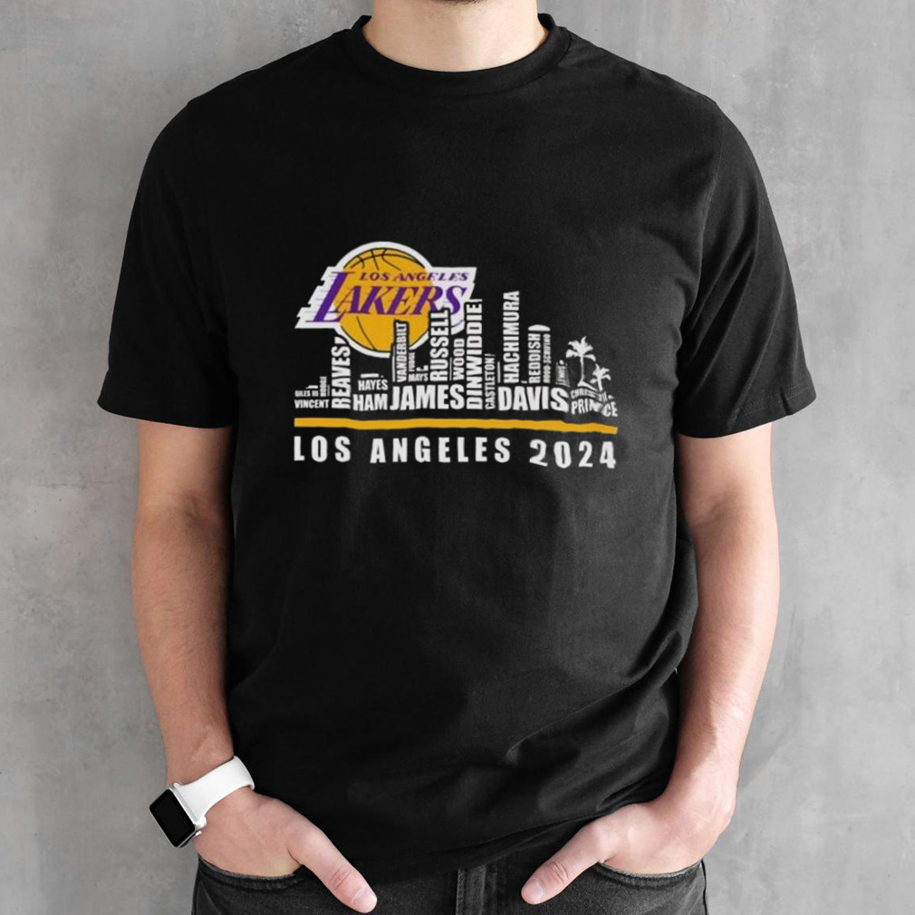 Los Angeles Lakers 2024 Skyline Players Names Shirt