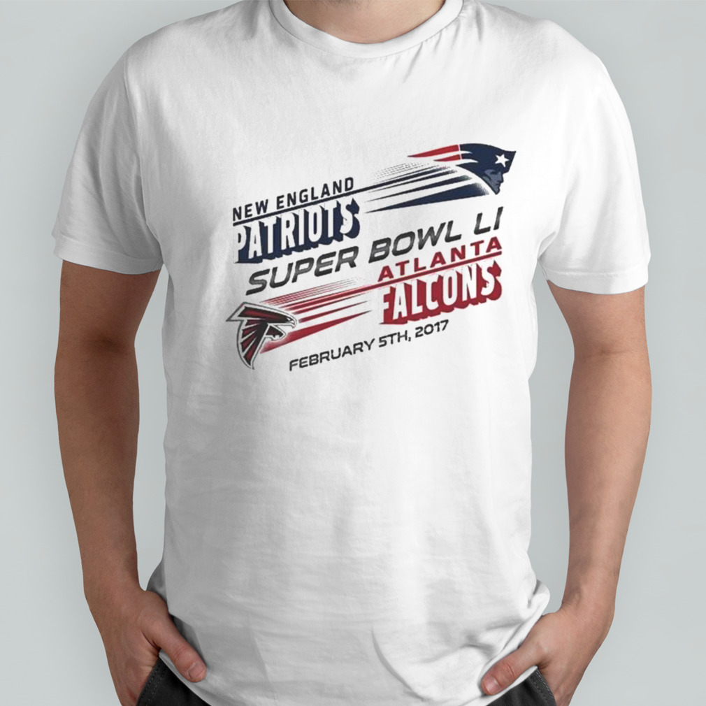 New England Patriots vs. Atlanta Falcons Super Bowl LI Dueling Revolution Roster Shirt