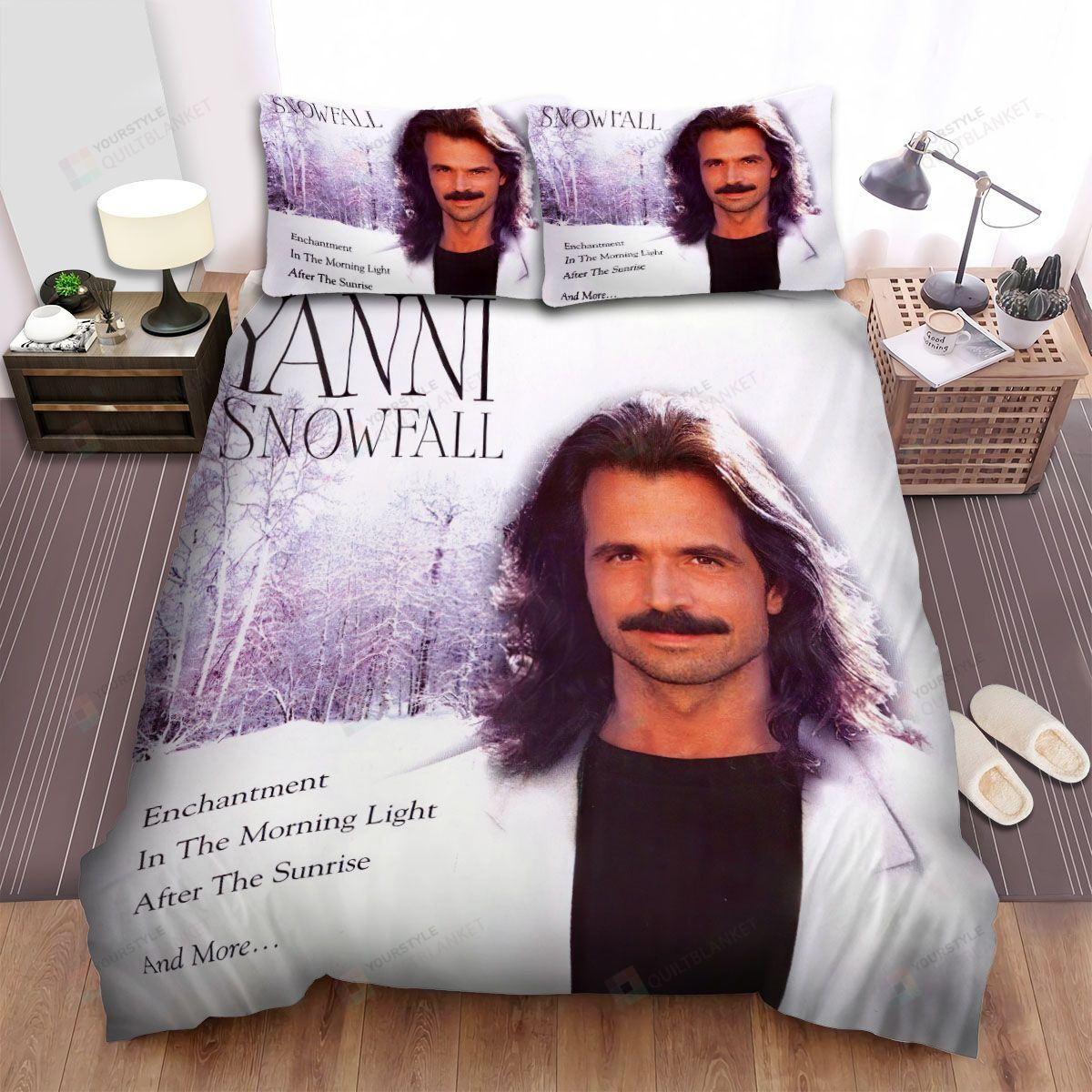 Yanni Snowfall Album Cover Bed Sheets Spread Comforter Duvet Cover Bedding Sets