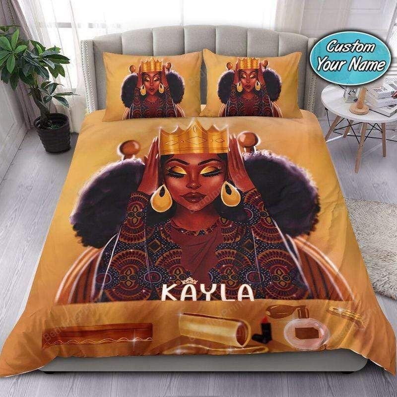 Yes IM A Savage Black Queen African Custom Name Duvet Cover Bedding Set