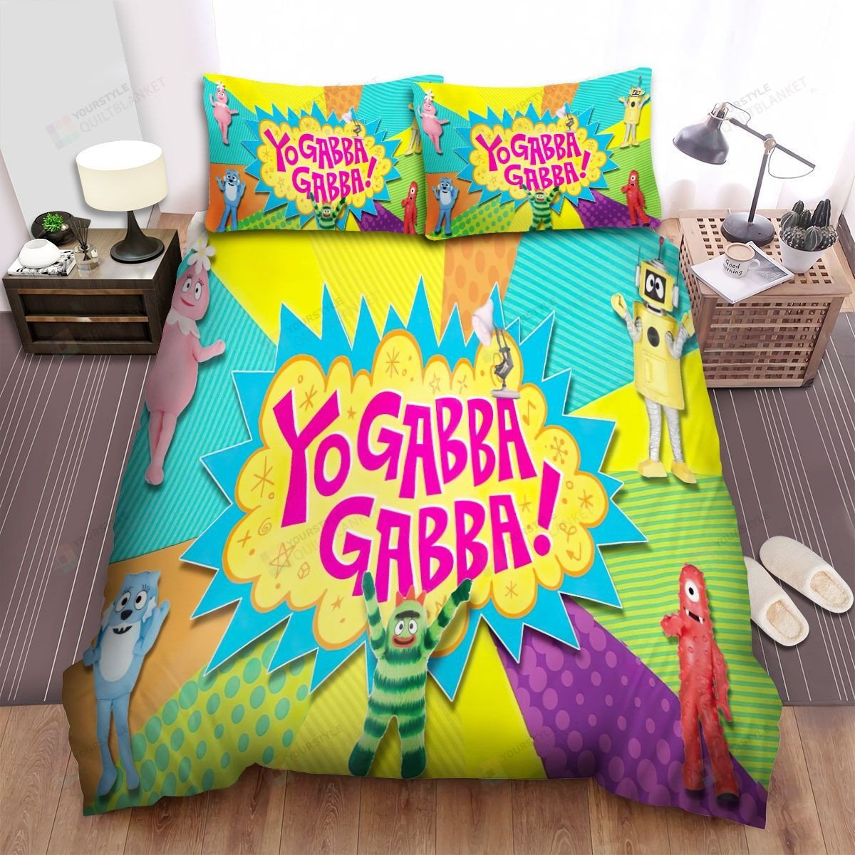 Yo Gabba Gabba! Bustling Photo Bed Sheets Duvet Cover Bedding Sets