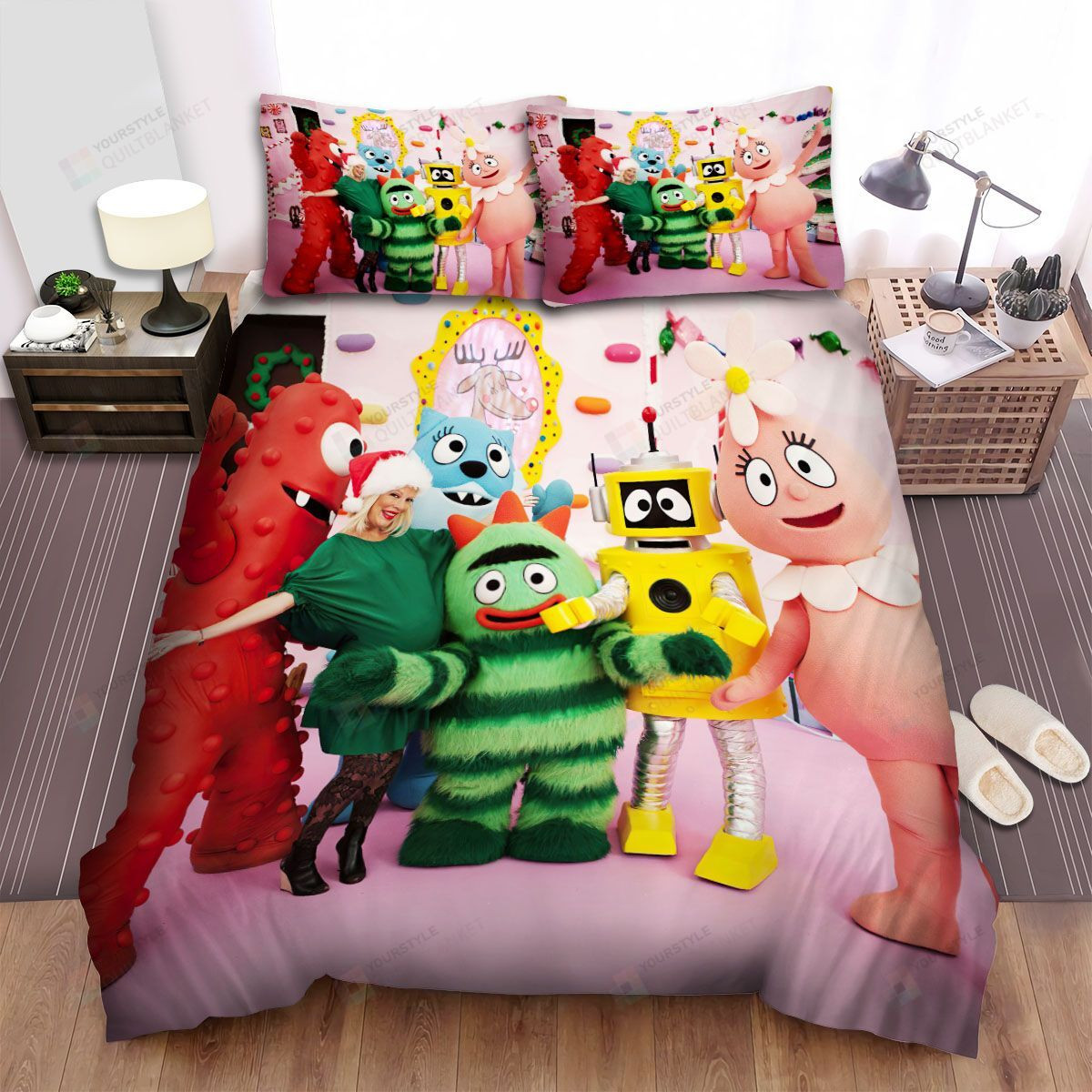 Yo Gabba Gabba! Reality Show Bed Sheets Spread Comforter Duvet Cover Bedding Sets